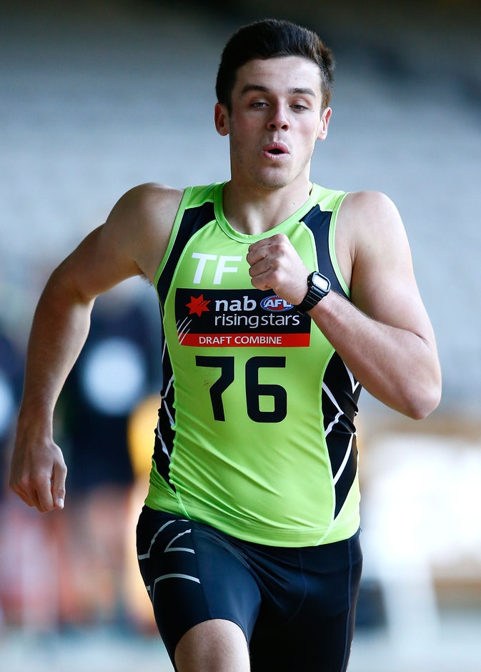 AFL 2016 Media - Draft Combine Day 3 MELBOURNE, AUSTRALIA - OCTOBER 08: Jake Waterman runs the repeat sprint test during the NAB AFL Draft Combine at Etihad Stadium on October 08, 2016 in Melbourne, Australia. (Photo by Adam Trafford/AFL Media)